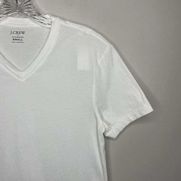 J CREW Mens White Slim-Washed Jersey V-Neck Tee NEW Small S 40993 - Picture 5 of 11